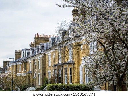 A typical street of British terraced houses