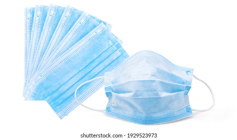 Typical surgical mask to cover mouth, nose. Protection concept, against coronavirus.