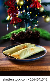 Typical Tamale Being Tasted At Christmas Or New Year