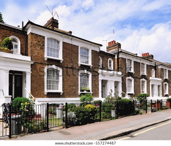 Typical Terrace Small 19th Century Victorian Stock Photo (Edit Now ...