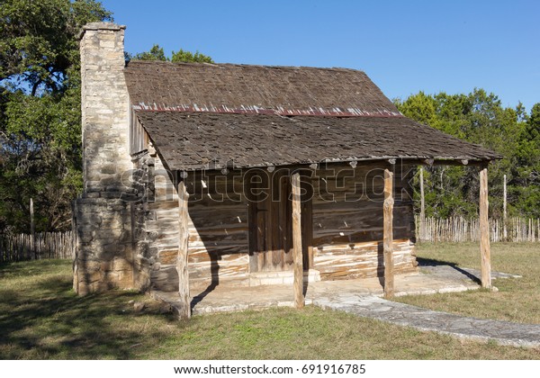 Typical Texas Pioneer Log Cabin Porch Stock Photo Edit Now 691916785