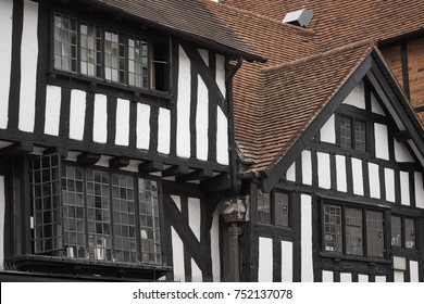 Typical Tudor style timber framed house