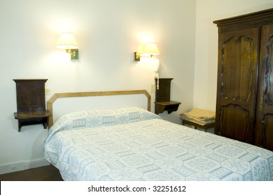 Typical Two Star Hotel Room In Paris France With Armoire Furniture