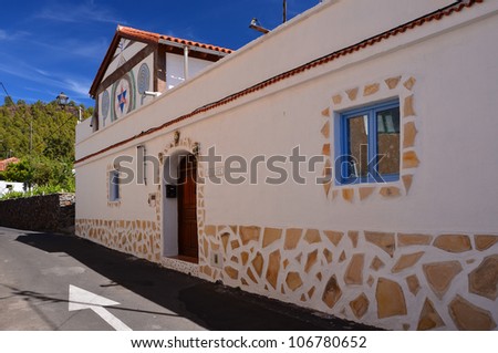 Typical urban architecture of houses in town of Villaflor, Tenerife, Canary islands, Spain