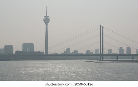 Typical View Of Dusseldorf At The River Rhine In Germany