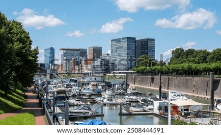 Typical view of the harbor of Dusseldorf in Germany