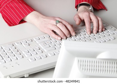 typing on a computer keyboard