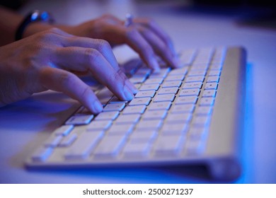 Typing on Modern Keyboard in Low Light Setting