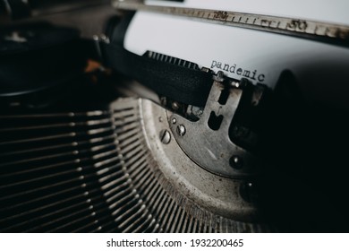 Typing "pandemic" on retro typewriter