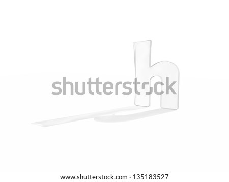 typography 3d render isolated on white background