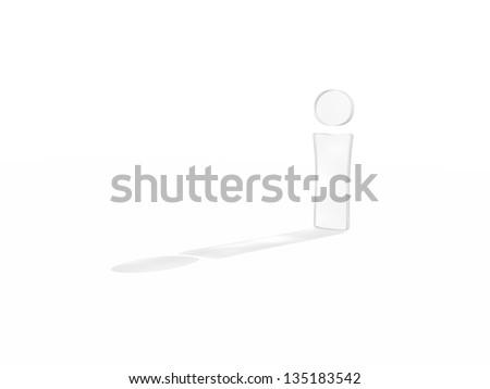 typography 3d render isolated on white background