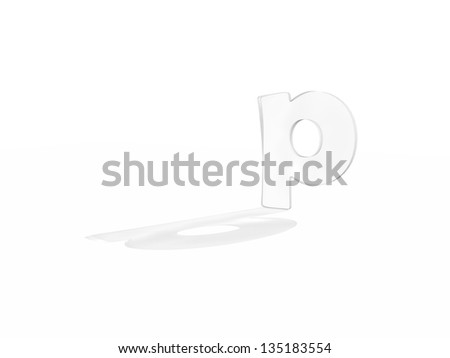 typography 3d render isolated on white background