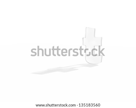 typography 3d render isolated on white background