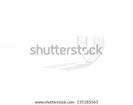 typography 3d render isolated on white background