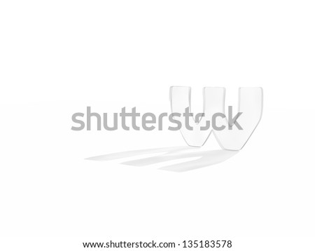 typography 3d render isolated on white background