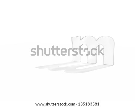 typography 3d render isolated on white background