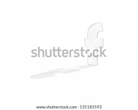 typography 3d render isolated on white background