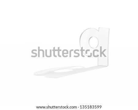 typography 3d render isolated on white background