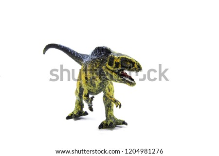 Tyrannosaurus figure Dinosaur model on white background | Decorative and toy collection for kids and boy