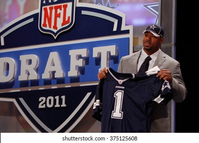 Tyron Smith Is Introduced As The Ninth Pick To The Dallas Cowboys At The NFL Draft 2011 At Radio City Music Hall In New York, NY.