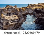 Tyulenovo rocky cliffs on the Bulgarian shore of Black Sea