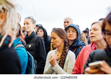 TYUMEN, RUSSIA - JUNE 11, 2018: Ethnic festival "Heaven and Earth", people at a concert - Shutterstock ID 1229685058