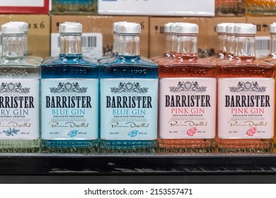 Tyumen, Russia-April 14 2022: Barrister gin made by Ladoga company is its own distillery located in Russia.
