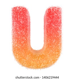 U - Letter Of The Alphabet Made Of Candy