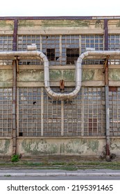 U Shape Bend At Steam Pipe Line In Old Factory Building