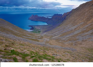 U Shaped Valley On Lofoten Islands In Norway