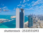 UAE, United Arab Emirates, Abu Dhabi downtown panorama and financial center skyline.