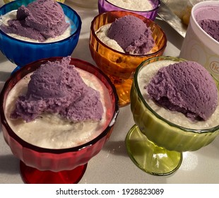 Ube Ice Cream Also Known As Purple Yam