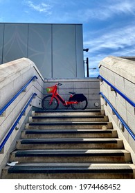 Uber Jump Rental Ebike Parked On The Bridge In London UK April 2021