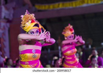 UBUD, BALI, INDONESIA - JUNE 09: Barong Dance show, the traditional balinese performance on June 09, 2014 in Ubud, Bali, Indonesia.