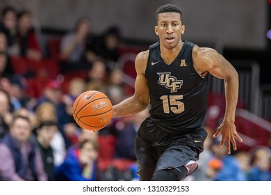 UCF Guard Aubrey Dawkins (15) During A NCAA Basketball Game Between The UCF Knights Vs SMU Mustangs February 10, 2019, At Moody Coliseum, Dallas, Texas. UCF Defeated SMU 71-65.