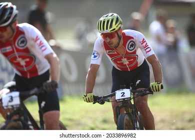 UCI 2021 Mountain Bike Cross Country World  Championships   In Commezzadura On August 28, 2021. Men Olympic,  Nino Schurter (SUI)