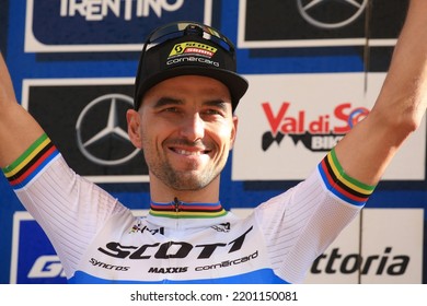 UCI 2022 Mountain Bike World Cup In Commezzadura On September 4, 2022. Finals Cross Country Olympic Men Race And Podium, Nino Schurter (SUI)