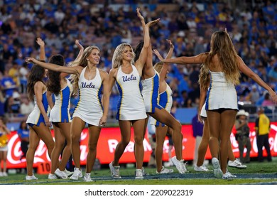 UCLA Cheerleaders Perform In A Timeout During An NCAA College Football Game Against The Washington Friday, Sept. 30, 2022, In Pasadena, Calif. 