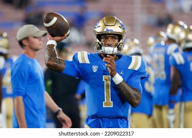 UCLA Quarterback Dorian Thompson-Robinson (1) Warms Up Before An NCAA College Football Game Against The Washington Friday, Sept. 30, 2022, In Pasadena, Calif.