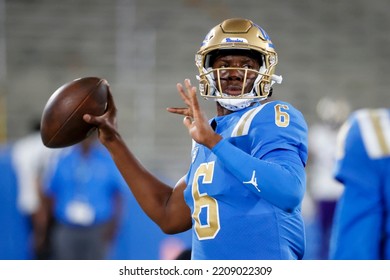 UCLA Quarterback Justyn Martin (6) Warms Up Before An NCAA College Football Game Against The Washington Friday, Sept. 30, 2022, In Pasadena, Calif.