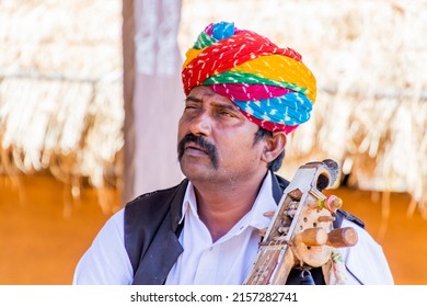 Udaipur, Rajasthan, India, 02:02:2021: Folk Singers In Rajasthan