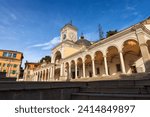 Udine, Freedom square (Piazza della Liberta), with the clock and bell tower of the Loggia di San Giovanni. Friuli-Venezia Giulia, Italy, Europe.