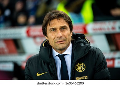 Udine, Italy, February 02 2020 Antonio Conte Coach Of  Inter During Udinese Calcio Vs FC Internazionale Italian Serie A Soccer Match