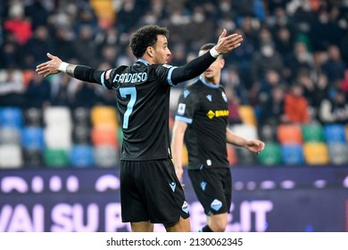 Udine, Italy, February 20, 2022, Lazio's Felipe Anderson Portrait Reacts During Italian Soccer Serie A Match Udinese Calcio Vs SS Lazio
