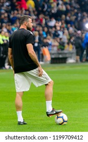 UDINE, ITALY - OCT 6, 2018: Andrea Barzagli. Warming Up. Udinese - Juventus. Serie A