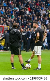 UDINE, ITALY - OCT 6, 2018: Andrea Barzagli. Warming Up. Udinese - Juventus. Serie A