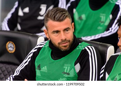 UDINE, ITALY - OCT 6, 2018: Andrea Barzagli. Juve Substitution. Udinese - Juventus. Serie A