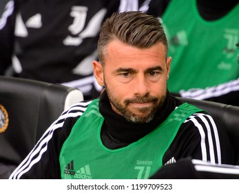 UDINE, ITALY - OCT 6, 2018: Andrea Barzagli. Juve Substitution. Udinese - Juventus. Serie A