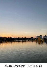 Udonthani Day Trip, Twilight Landscape View Of Yellow Duck Family, The Landmark Of Nongphajak, Udon Thani, Thailand On November, 2020 - No Edit