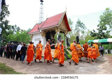 Udon-Thani Province Thailand , July 27 - 2022 : Thai Funeral, Buddhist Ceremony